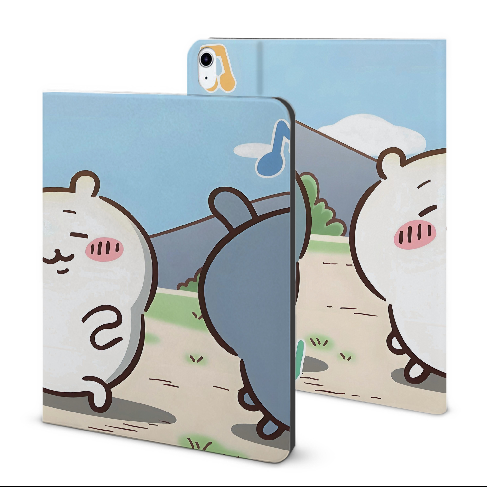 （画像用） ちいかわ Chii-kawa IPad ケース ブック型 PUレザー TPU 耐衝撃 軽量 薄型 ペン収納なし 全面保護 IPad 各モデル対応